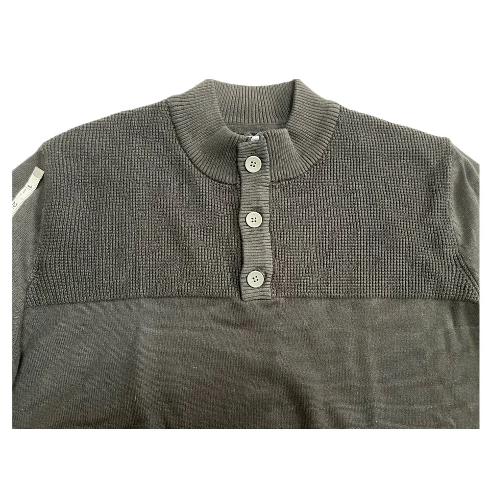 Club Room Mens Button Mock Neck Sweater Size L Deep Black - Picture 7 of 10